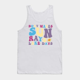 Boat Waves Sun Rays Lake Days, Summer, Retro Summer, Hello Summer, Beach Tank Top